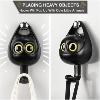Cute Wink Cat Hooks | Wall Mounted Decoration Adhesive Wall Hook (Set of 2)