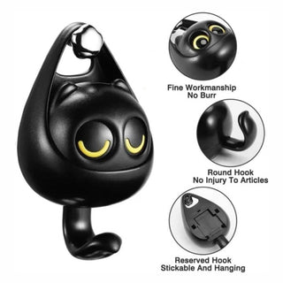 Cute Wink Cat Hooks | Wall Mounted Decoration Adhesive Wall Hook (Set of 2)