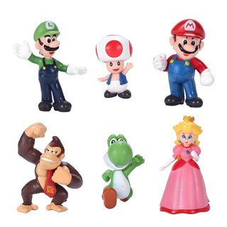 Mario Luigi Figurine Set | My Favorite Plumber Set of 6 Figurines
