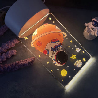 Astronaut Acrylic Lamp - Colored Lamp | 3D Look Acrylic Holographic Lamp