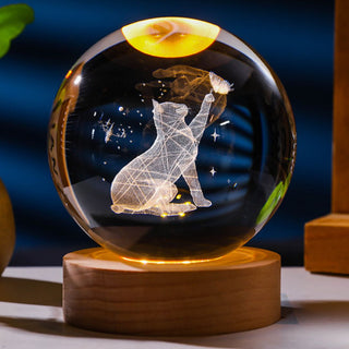 Cute Cat Crystal Lamp