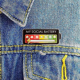 Social Battery Enamel Pin | Aesthetic Mood Brooch for Introverts