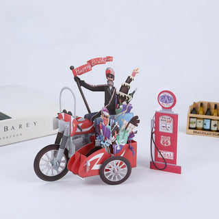 Biker Greeting PopUp Card | Happy Birthday Greeting for Bikers