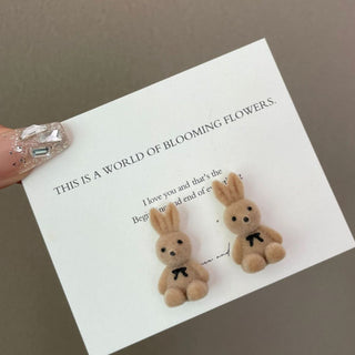 Fuzzy Bear Stud Earrings