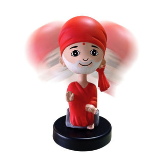 Cute Sai Baba Bobblehead | Sai Baba Sitting Pose for Car Decor and Kids