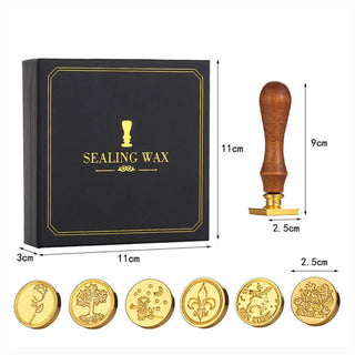 Wooden Seal with Interchangeable Heads | Stamper Set with Heads