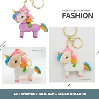 Unicorn Keychain - Building Blocks Style