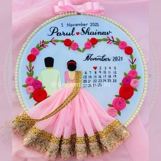 Custom Embroidered Hoop - Save the Date