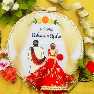 Custom Embroidered Hoop - Save the Date