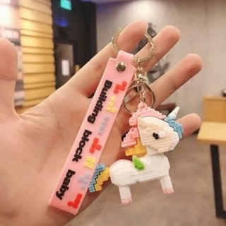 Unicorn Keychain - Building Blocks Style