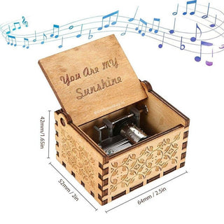 My Sunshine Music Box - Hand Crank Wood Box