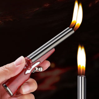 Dual Barrel Gun Lighter - Butane Gas Lighter