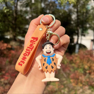Stylish and Durable Flinstones Silicone Keychain - Perfect Gift for 90s Kids!