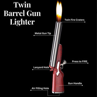 Dual Barrel Gun Lighter - Butane Gas Lighter