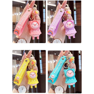 Piggy in a Raincoat Keychain - 3D keychain