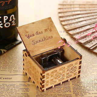 My Sunshine Music Box - Hand Crank Wood Box