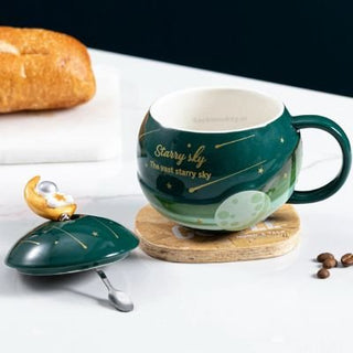 Astronaut Mug with Lid and Spoon - Starry Sky