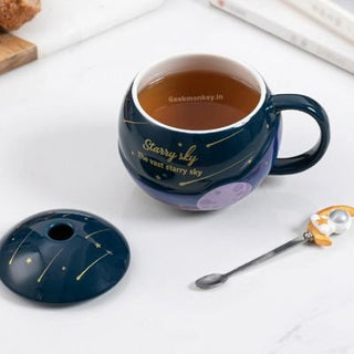 Astronaut Mug with Lid and Spoon - Starry Sky