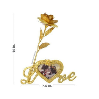 Valentine's Day Gold Rose with Frame