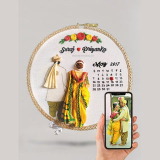 Traditional Embroidered Hoop - Save the Date - Geekmonkey