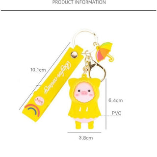 Piggy in a Raincoat Keychain - 3D keychain