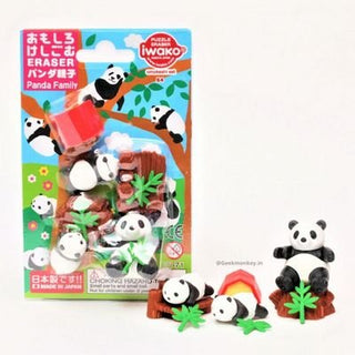 Panda Family Eraser Set