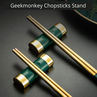 Chopsticks Stand Golden Accents - Royal Cutlery - (Set of 2)