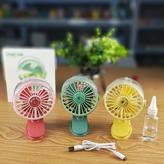 Clip Desk Spray Fan | Battery Operated Single Button Portable Fan