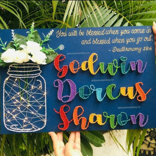 Our Little Garden - String Art Name Plate - Geekmonkey
