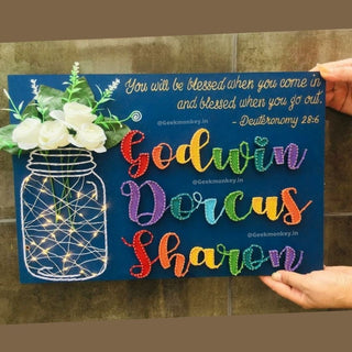 Our Little Garden - String Art Name Plate - Geekmonkey