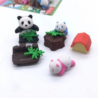 Panda Family Eraser Set