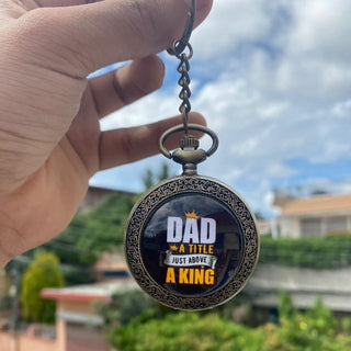 Vintage Pocket Watch Keychain for Dad | Timeless Gift for Father