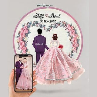 Traditional Embroidered Hoop - Save the Date