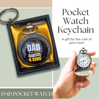Vintage Pocket Watch Keychain for Dad | Timeless Gift for Father