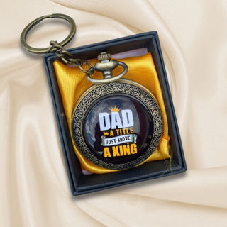 Vintage Pocket Watch Keychain for Dad | Timeless Gift for Father