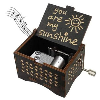 My Sunshine Music Box - Hand Crank Wood Box