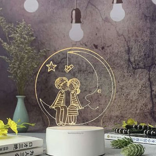 Love You to the Moon Lamp - 3D Illusion Lamp