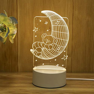 Sleepy Moon Acrylic Lamp