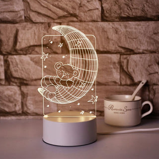 Sleepy Moon Acrylic Lamp