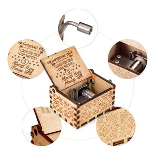 My Gorgeous Wife - Hand Crank Wood Box