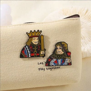 King and Queen - Metal Brooch