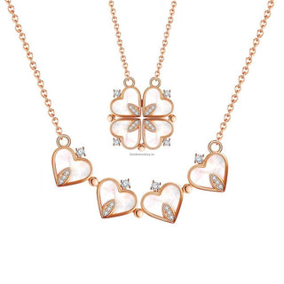 To My Precious - Pearl Clover Heart Necklace