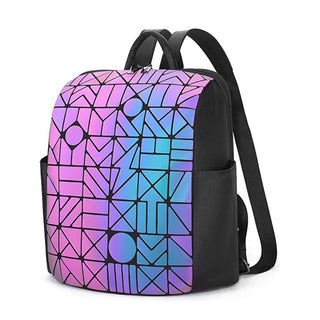 Geometric Luminous Bag Glow in The Dark Holographic Reflective Backpacks