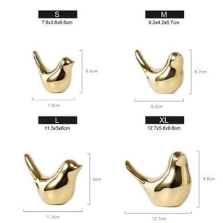 Gold Bird Statue | Home Decor Birds | Console Gifts