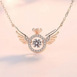 Angel Wings Necklace - Solitaire Ring Rotating Necklace