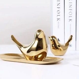 Gold Bird Statue | Home Decor Birds | Console Gifts