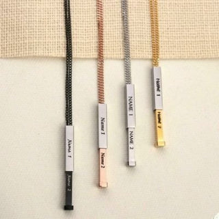 Geekmonkey Personalized T Bar Necklace With Secret Name | Gold Color Pendant