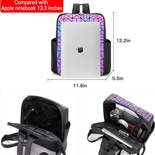 Geometric Luminous Bag Glow in The Dark Holographic Reflective Backpacks