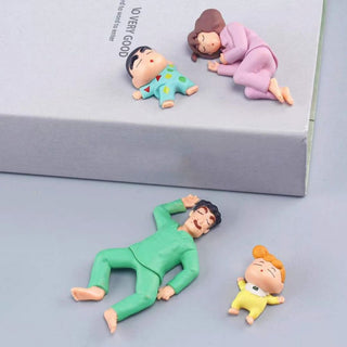 Sleeping ShinChan Family Figurines