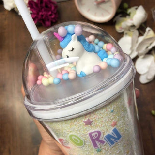 unicorn confetti sipper